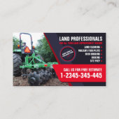 掘削,マルチ,土地清掃,トラクター,ブッシュ 名刺 (裏面)