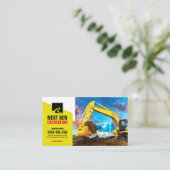 掘削，土地清掃，建築，トラクター 名刺 (スタンド正面)