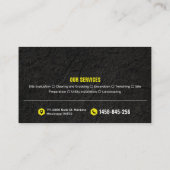 掘削，土地清掃，建築，トラクター 名刺 (裏面)