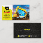 掘削，土地清掃，建築，トラクター 名刺 (正面/裏面)