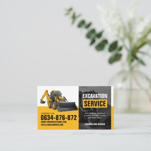 掘削、土地清算、建築 名刺 (スタンド正面)