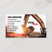 掘削，土地清算，建築，掘削機 名刺 (裏面)