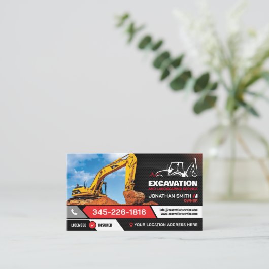 掘削，地山，造園,建築 名刺 (スタンド正面)