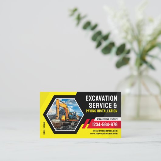 掘削、舗装、マルチ、土地清算 名刺 (スタンド正面)