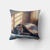 掛け布団の下で眠っている猫 クッション (裏面)