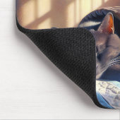 掛け布団の下で眠っている猫 マウスパッド (コーナー)