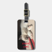 掛け替え写真かわいい眠る子猫カスタム ラゲッジタグ (正面縦)