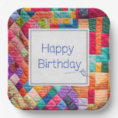 掛け熱狂する布団および誕生日用針 ペーパープレート (正面)