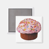 掛け粉を付けたカップケーキ マグネット (正面/裏面)