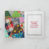 掛熱狂する布団と針誕生日 カード (内部)