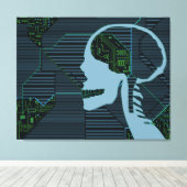 採光された論理頭蓋骨 キャンバスプリント (インサイチュ (ウッドフロア))