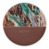 採掘されたターコイズパーソナライズされた石 セラミックノブ (正面)