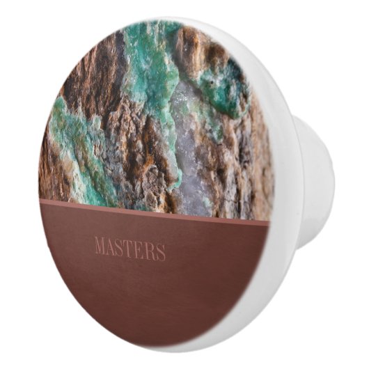 採掘されたターコイズパーソナライズされた石 セラミックノブ (右)