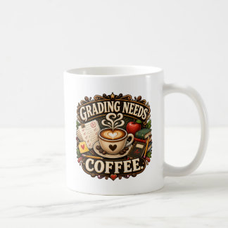 採点にはコーヒーが必要な先生用マグ コーヒーマグカップ