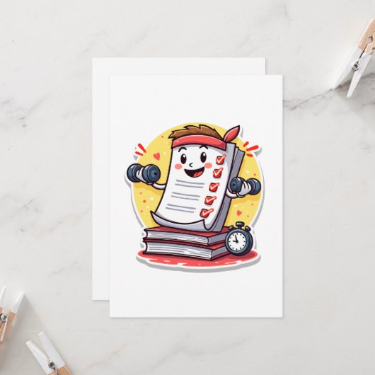 採点用紙が私のカーディオ 教師へのギフト 招待状 (正面/裏面インサイチュ)