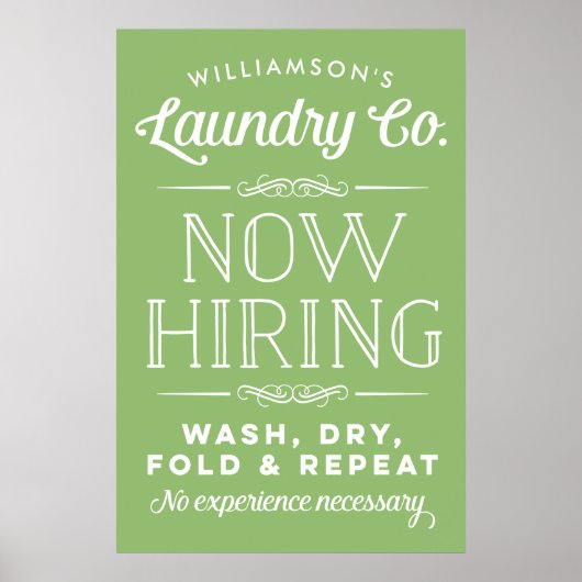 採用おもしろいパーソナライズされたプリント緑 ポスター (正面)