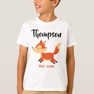 採用されたオレンジキツネの採用-名前をカスタムするのワイシャツ Tシャツ