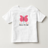 採用されたピンクの蝶-カスタムな日付のワイシャツ トドラーTシャツ (正面)