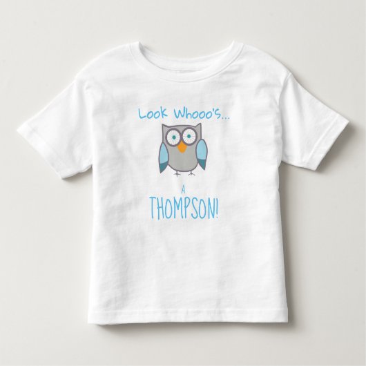 採用されたフクロウの名字-名前をカスタムするのワイシャツ トドラーTシャツ (正面)
