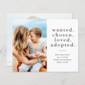 採用された予算内の写真の採用の発表 (正面/裏面)