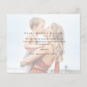 採用された予算内の写真の採用の発表 (裏面)