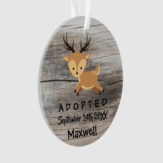 採用される-カスタマイズシカの採用のギフト オーナメント (正面)