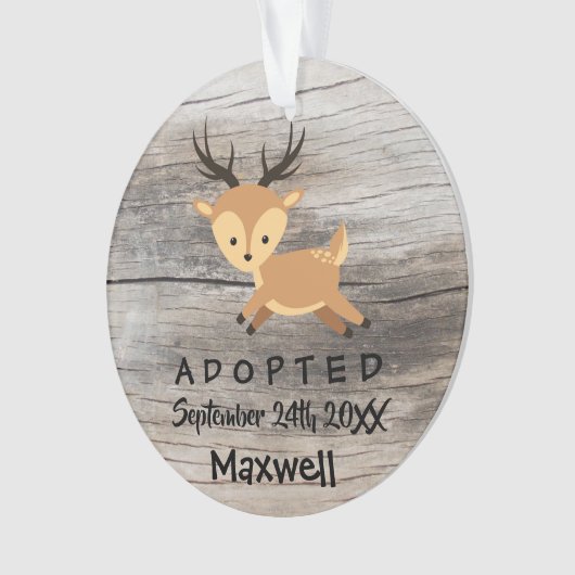 採用される-カスタマイズシカの採用のギフト オーナメント (正面)