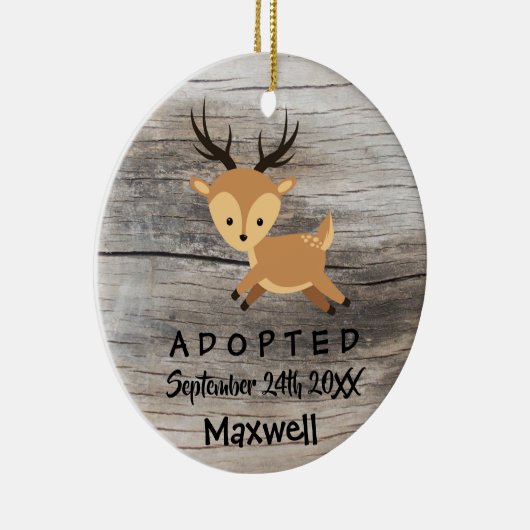採用される-カスタマイズシカの採用のギフト セラミックオーナメント (右)