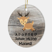 採用される-カスタマイズシカの採用のギフト セラミックオーナメント (左)