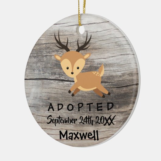 採用される-カスタマイズシカの採用のギフト セラミックオーナメント (左)