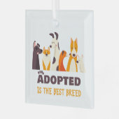 採用され最高のた品種：犬の救助の避難所 ガラスオーナメント (正面左)