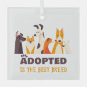 採用され最高のた品種：犬の救助の避難所 ガラスオーナメント (正面)