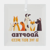 採用され最高のた品種：犬の救助の避難所 ガラスオーナメント (裏面)