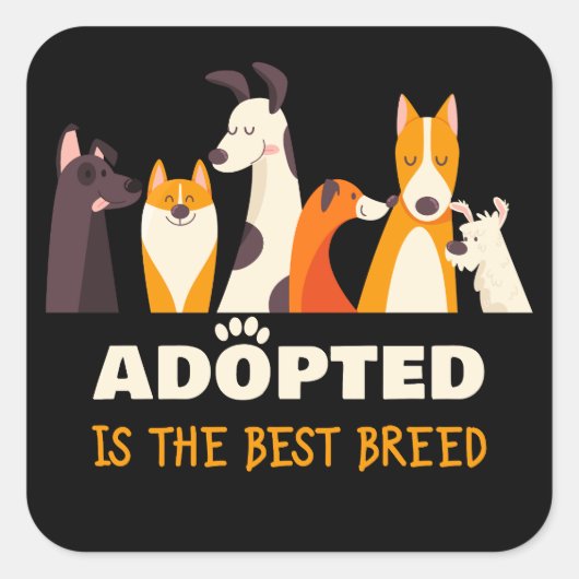 採用され最高のた品種:犬の救助の避難所 スクエアシール (正面)