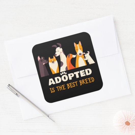 採用され最高のた品種:犬の救助の避難所 スクエアシール (封筒)