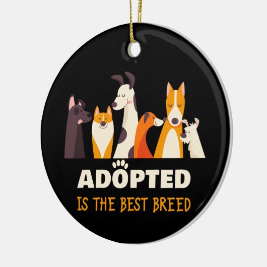 採用され最高のた品種:犬の救助の避難所 セラミックオーナメント (左)