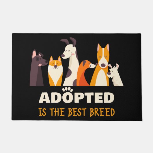 採用され最高のた品種：犬の救助の避難所 ドアマット (正面)