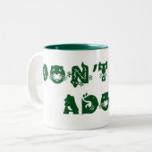 採用しますマグを買物をしないで下さい ツートーンマグカップ (正面左)