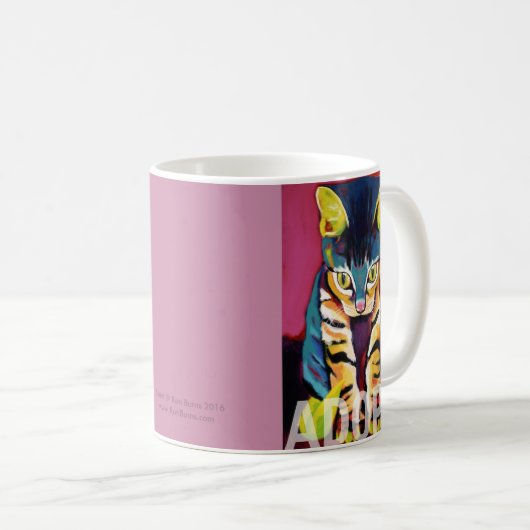 採用しますRonの焼跡によってマグを吹き出して下さい コーヒーマグカップ (正面右)