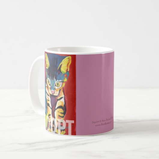 採用しますRonの焼跡によってマグを吹き出して下さい コーヒーマグカップ (正面左)