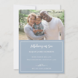 採用に関する発表(青と白ストライプ) 案内状