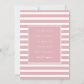 採用のお知らせピンクと白のストライプ 案内状 (裏面)