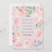 採用のお知らせ赤面ピンクフローラ 案内状 (裏面)