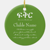 採用のこうのとりのエチオピアのオーナメント セラミックオーナメント (裏面)