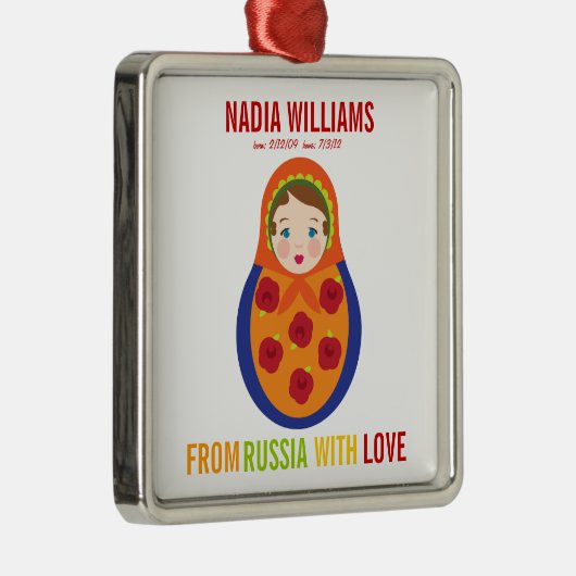 採用のオーナメントのロシア人のMatryoshkaの記念品 メタルオーナメント (右)