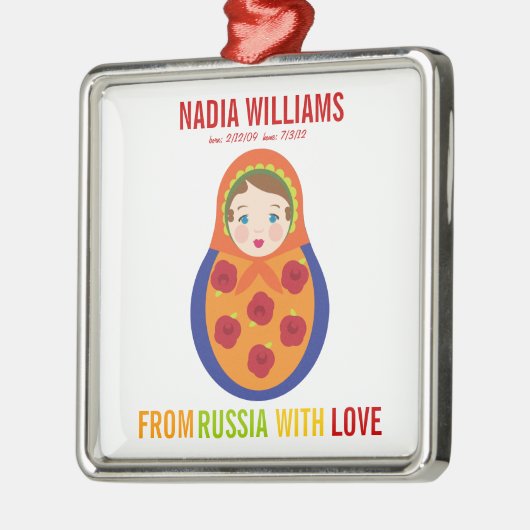 採用のオーナメントのロシア人のMatryoshkaの記念品 メタルオーナメント (左)