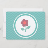 採用のシャワーのモダンなピンク及び青い蝶 招待状 (裏面)