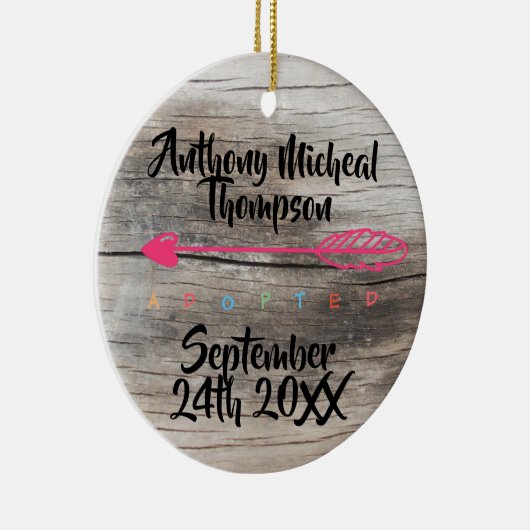 採用のデザインの名前をカスタムするの日付の写真 セラミックオーナメント (右)