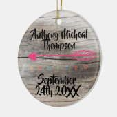 採用のデザインの名前をカスタムするの日付の写真 セラミックオーナメント (左)