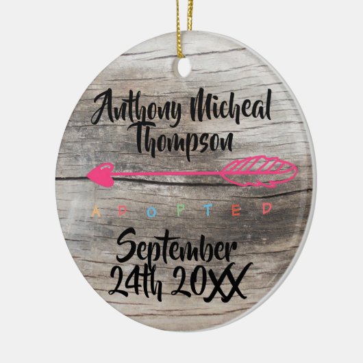 採用のデザインの名前をカスタムするの日付の写真 セラミックオーナメント (左)